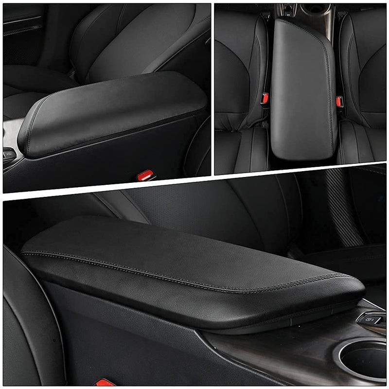 INTGET Car Center Console Armrest Cover for Toyota Camry Accessories 2018-2024 2019 2020 2021 2022 2023 Interior Camry SE/XSE Arm Rest Seat Cover Middle Console Box Lid Protector (New Black Stitches) - Image 4